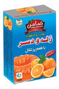 ضامن پودر ژله 3 منظوره پرتقال  جعبه 100 گرمی 8 عددی 