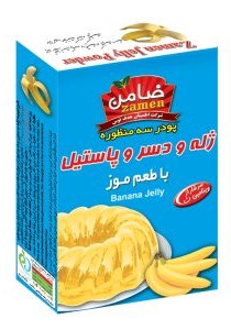 ضامن پودر ژله 3 منظوره موز جعبه 100 گرمی 8 عددی 