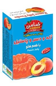 ضامن پودر ژله 3 منظوره هلو جعبه 100 گرمی 8 عددی 