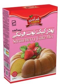 ضامن پودر کیک نیمه آماده توت فرنگی 500 گرمی 6 عددی 