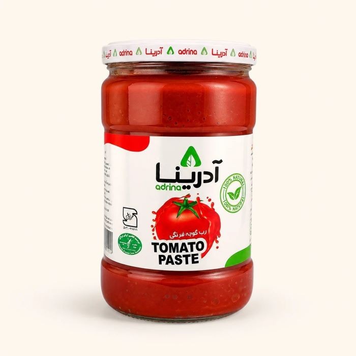 رب گوجه فرنگی ۸۰۰ گرمی شیشه ای ادرینا 