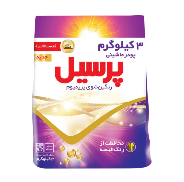 پرسیل پودر ماشین لباسشویی ۳ کیلوگرمی پریمیوم رنگین شو