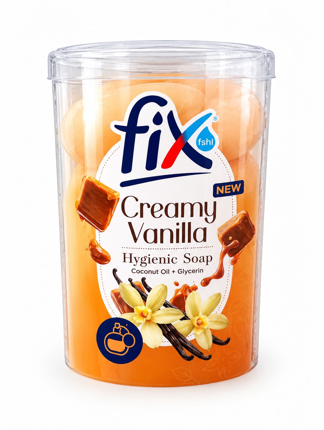 صابون100گرم طلقی 4عددي كاراملي وانيلي FIX