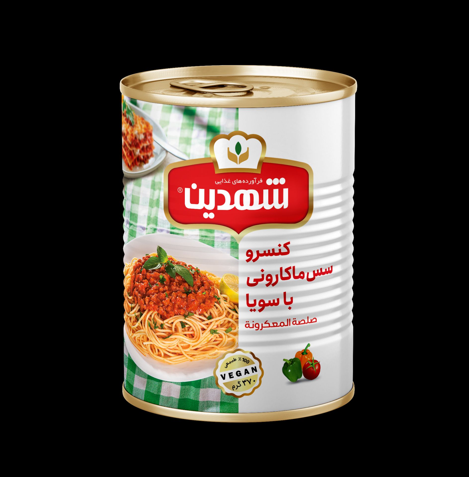 کنسرو سس ماکارانی 370 گرمی درب آسان شهدین 