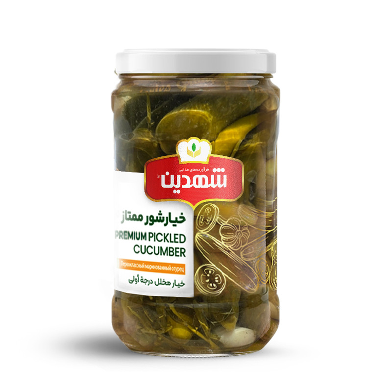 خیارشور ویژه 660 گرمی درب فلزی شهدین 